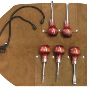 wood carving set with leather tool roll at UJ Ramelson for wood crafting