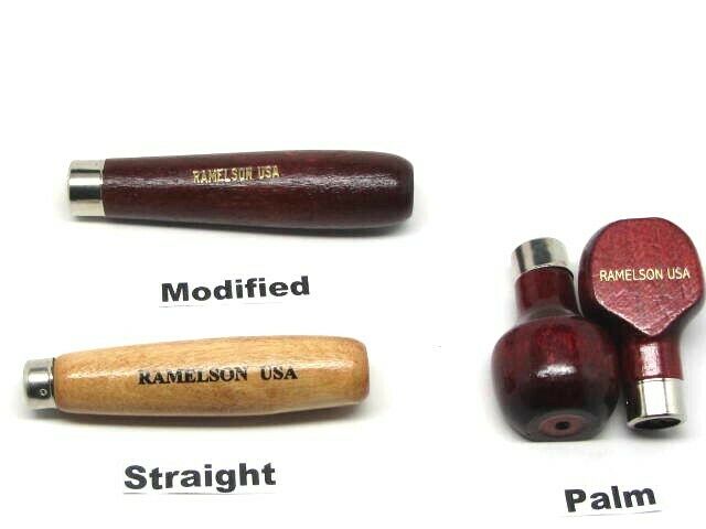 Information on different handle styles of the Ramelson woodworking tools.
