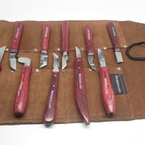 10pc Woodcarving Knife w/Leather Roll at UJ Ramelson