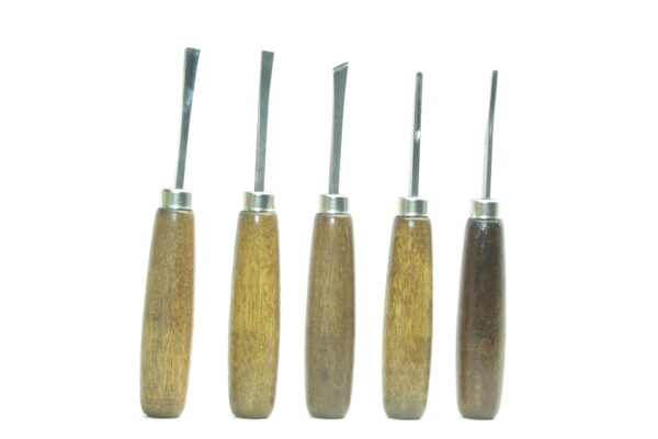 A set of five miniature wood carving tools from UJ Ramelson